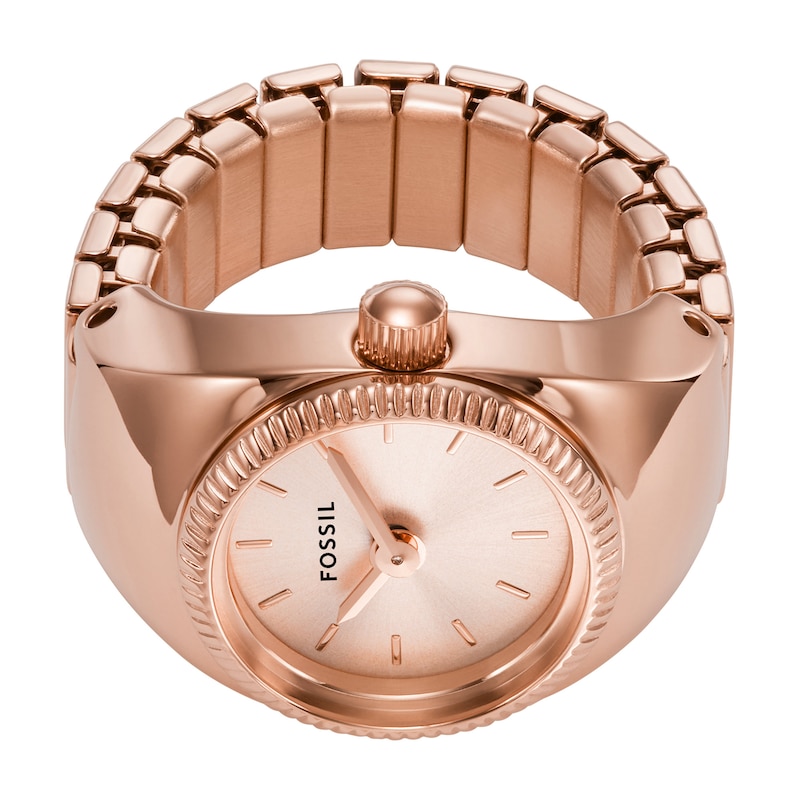 Main Image 3 of Fossil Ladies'  Rose Gold Tone Stainless Steel 15mm Watch Ring