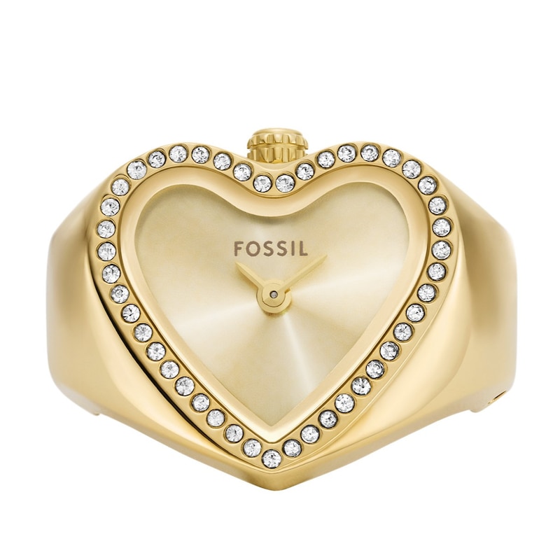 Main Image 2 of Fossil Ladies' Gold Tone Stainless Steel Heart Watch Ring