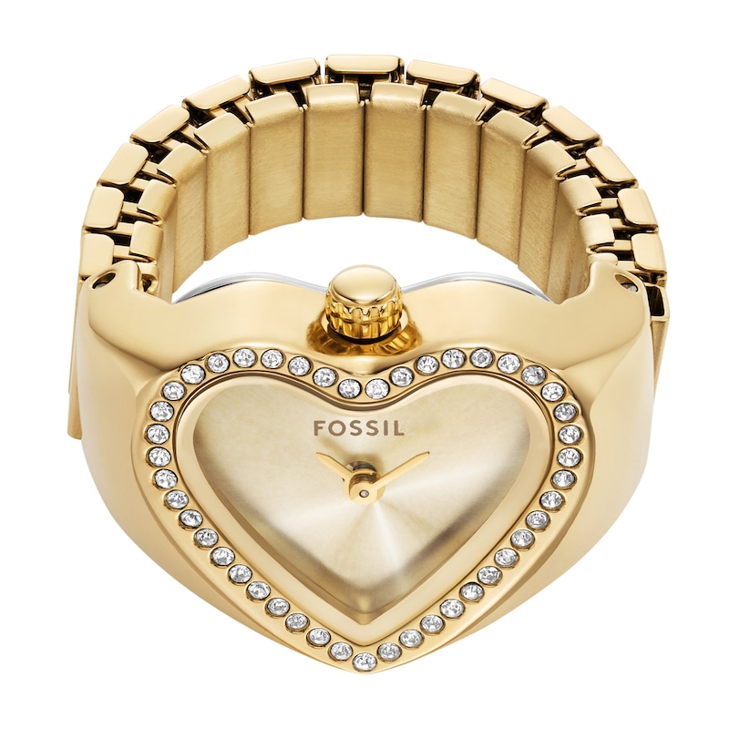 Main Image 3 of Fossil Ladies' Gold Tone Stainless Steel Heart Watch Ring