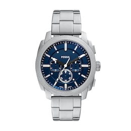 Fossil Men's Machine Blue Chronograph Dial Stainless Steel Watch