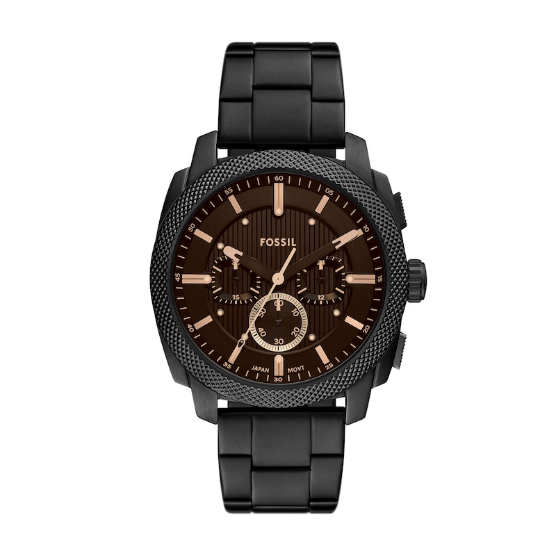 Main Image 1 of Fossil Men's Machine Brown Chronograph Dial Black Stainless Steel Watch