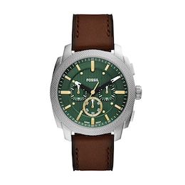 Fossil Men's Machine Green Chronograph Dial Stainless Steel Watch