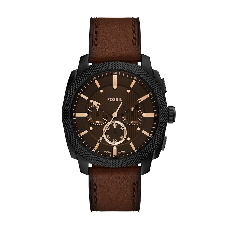 Main Image 1 of Fossil Men's Machine Brown Chronograph Dial Brown Leather Strap Watch