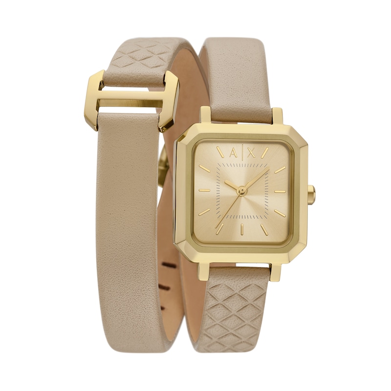 Main Image 1 of Armani Exchange Ladies' Gold Tone Brown Leather Bracelet Watch