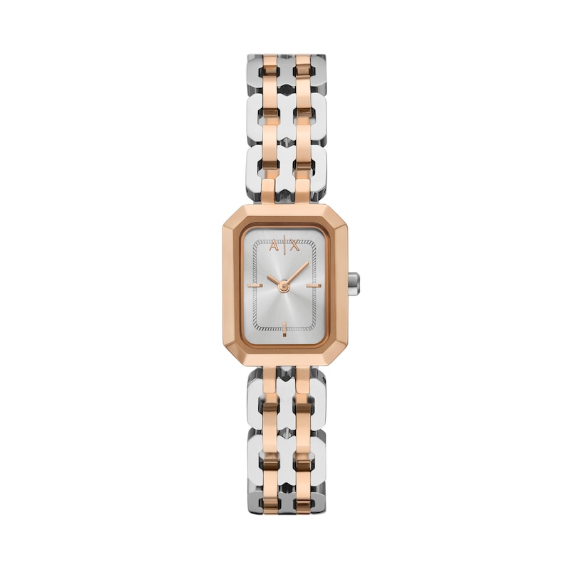 Main Image 1 of Armani Exchange Ladies' Rectangular Dial Rose Gold Tone Stainless Steel Watch