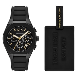 Armani Exchange Men's Chronograph Black Tone Bracelet Watch & Branded Tag