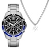 Thumbnail Image 1 of Armani Exchange Men's Chronograph Gunmetal Stainless Steel Watch & Necklace Set