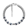 Thumbnail Image 1 of Diesel Men's Silver & Blue Hematite Beaded Bracelet