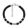 Thumbnail Image 1 of Diesel Men's Silver & Black Hematite Beaded Bracelet