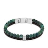 Thumbnail Image 1 of Fossil Men's Beads Brown Leather Green Bead Multistrand Bracelet