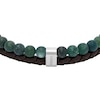 Thumbnail Image 2 of Fossil Men's Beads Brown Leather Green Bead Multistrand Bracelet