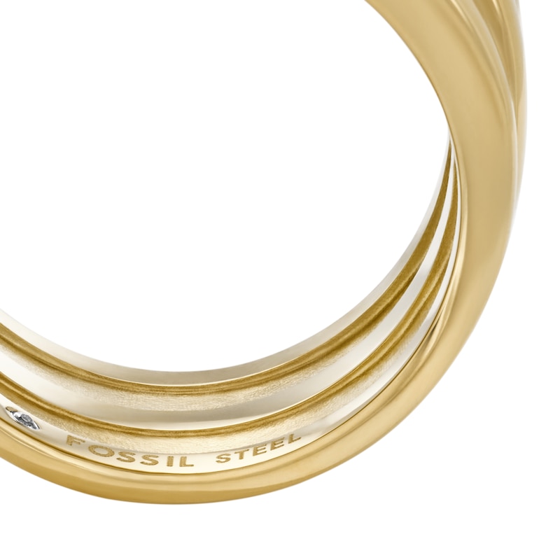 Main Image 4 of Fossil Ladies' Sadie All My Love Gold Tone Heart Prestack Ring - Size L