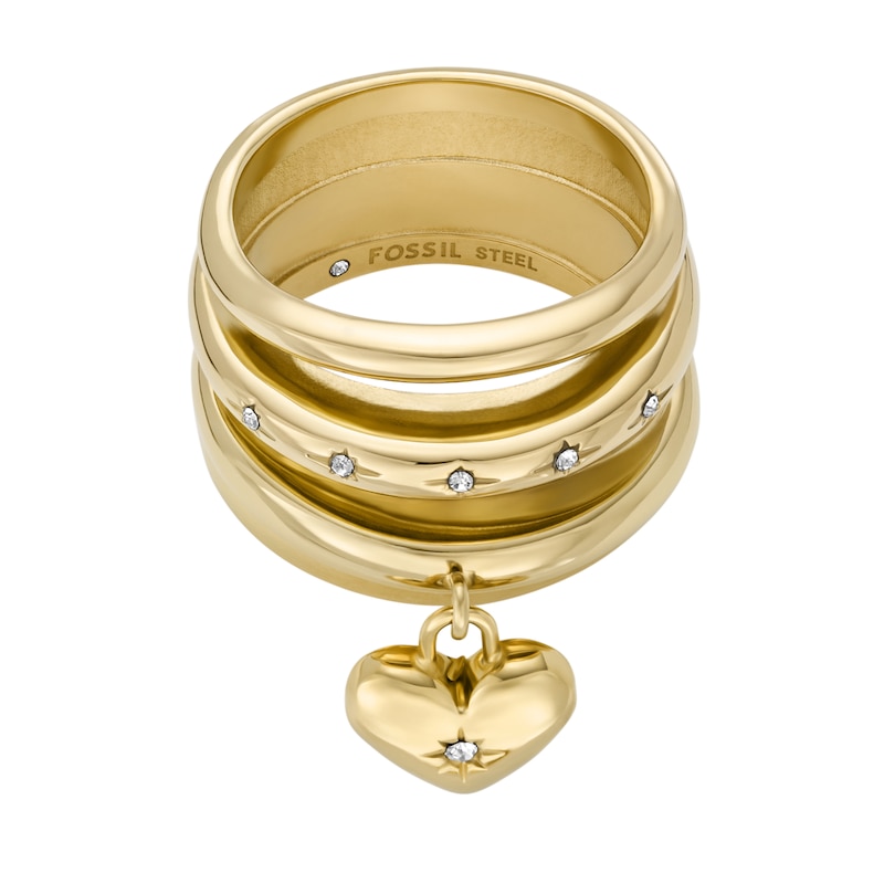 Main Image 3 of Fossil Ladies' Sadie All My Love Gold Tone Heart Prestack Ring - Size N