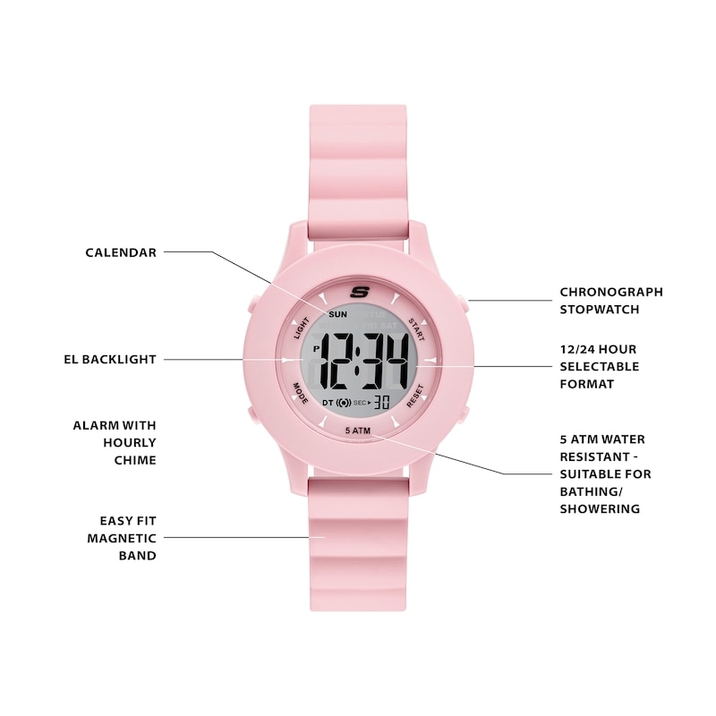 Main Image 4 of Skechers Ladies' Rosencrans Digital Blush Polycarbonate Watch