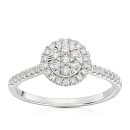 9ct White Gold 0.33ct Diamond Round Cluster Ring