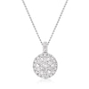 Thumbnail Image 1 of 9ct White Gold 0.15ct Diamond Illusion Cluster Pendant Necklace