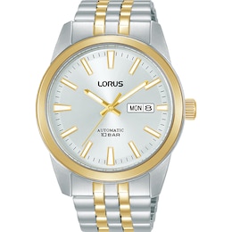 Lorus Men's Automatic Silver Dial Two Tone Bracelet Watch