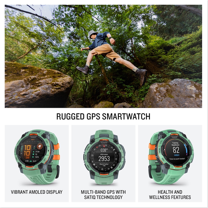 Main Image 2 of Garmin Instinct 3 45mm Amoled Neo Tropic Bezel & Neo Tropic Strap Smartwatch