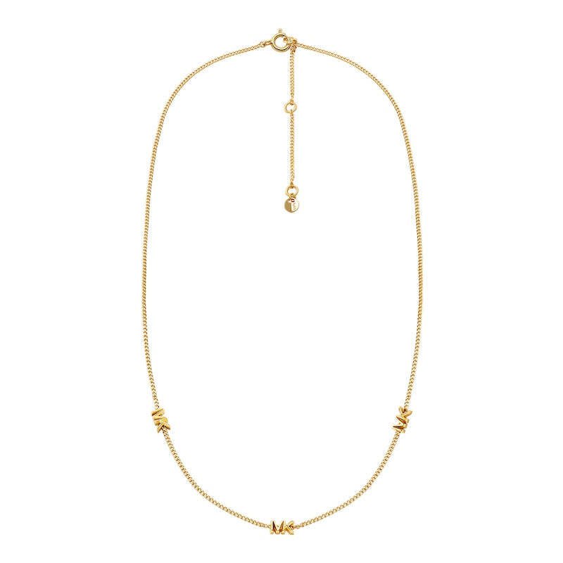 Main Image 1 of Michael Kors Ladies' 14ct Gold Plated Sterling Silver Station Necklace