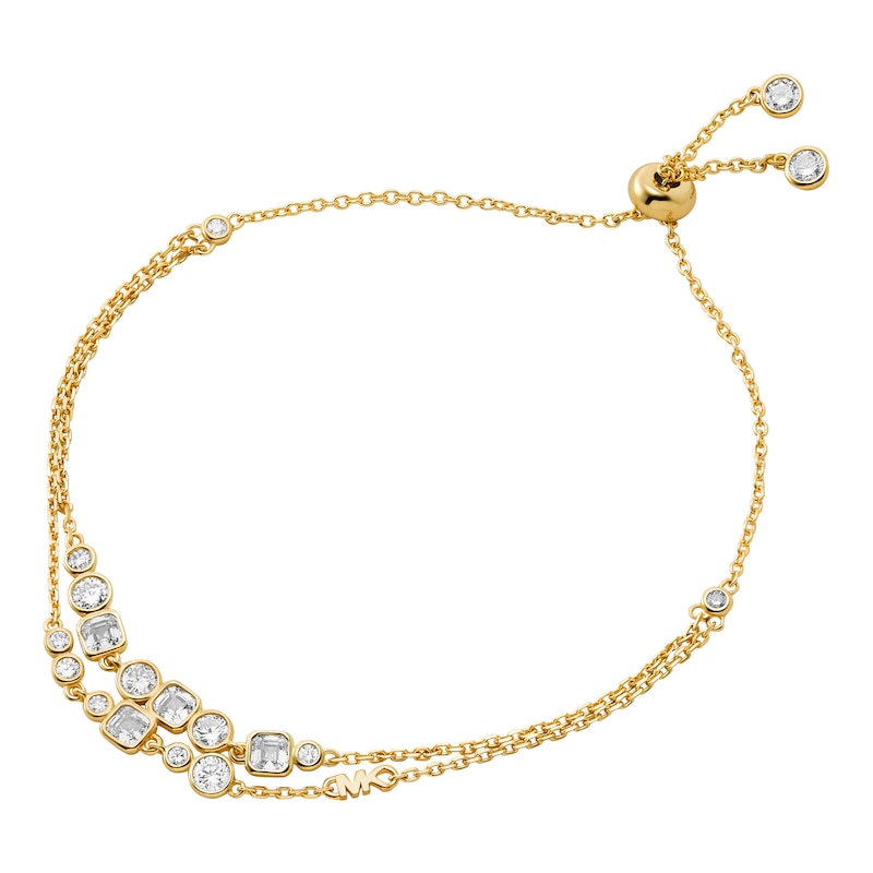 Main Image 1 of Michael Kors Ladies' Brilliance 14ct Gold Plated Sterling Silver Slider Bracelet