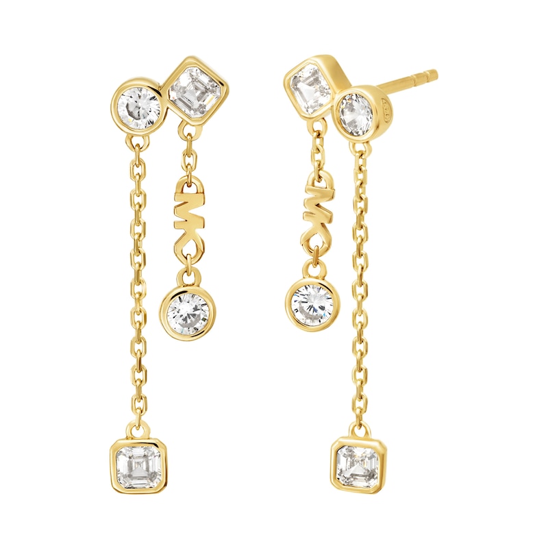 Main Image 1 of Michael Kors Ladies' Brilliance 14ct Gold Plated Sterling Silver Drop Earrings