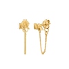 Thumbnail Image 1 of Michael Kors Ladies' 14ct Gold Plated Sterling Silver Front to Back Chain Stud Earrings