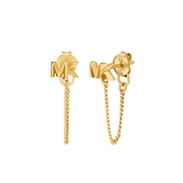 Michael Kors Ladies' 14ct Gold Plated Sterling Silver Front to Back Chain Stud Earrings