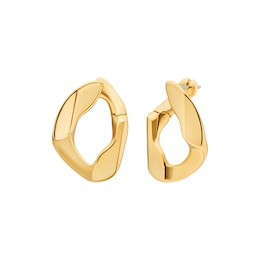 Michael Kors Ladies' 14ct Gold Plated Organic Link Hoop Earrings