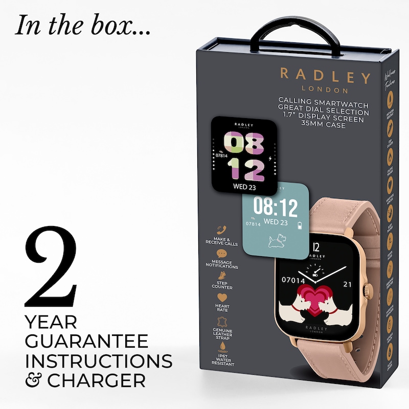 Main Image 7 of Radley Series 20 Smart Calling Pink Leather Strap Watch