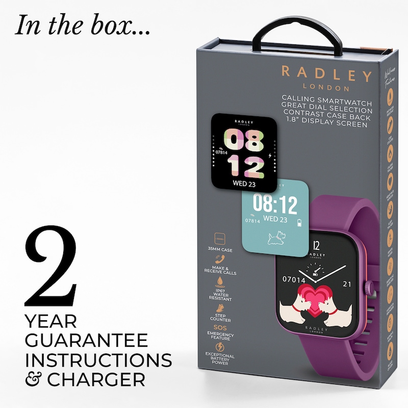 Main Image 6 of Radley Series 32 Purple Silicone Strap Smart Watch