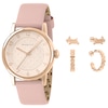 Thumbnail Image 1 of Radley Rose Twinpack Earring Gift Set & Gold Tone Praire Pink Leather Strap Watch