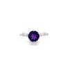 Thumbnail Image 4 of 9ct White Gold Purple Amethyst  & 0.11ct Diamond Ring